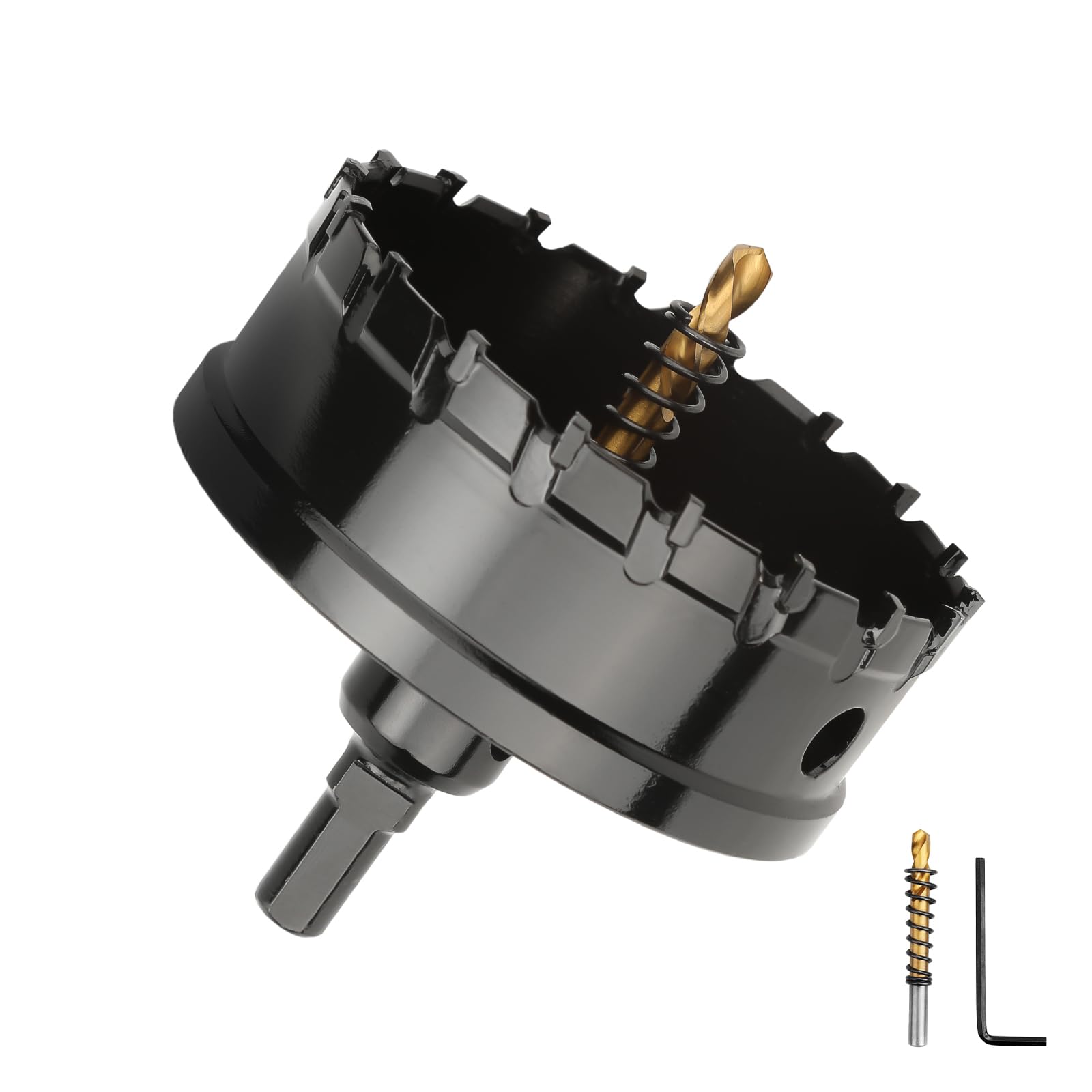 90mm (3-9/16 inch) Carbide Hole Saw,Metal Steel Hole Saw,Stainless Steel Drill Bit, Hole Cutter for Stainless Steel,Sheet Metal and Iron,Black (90mm (