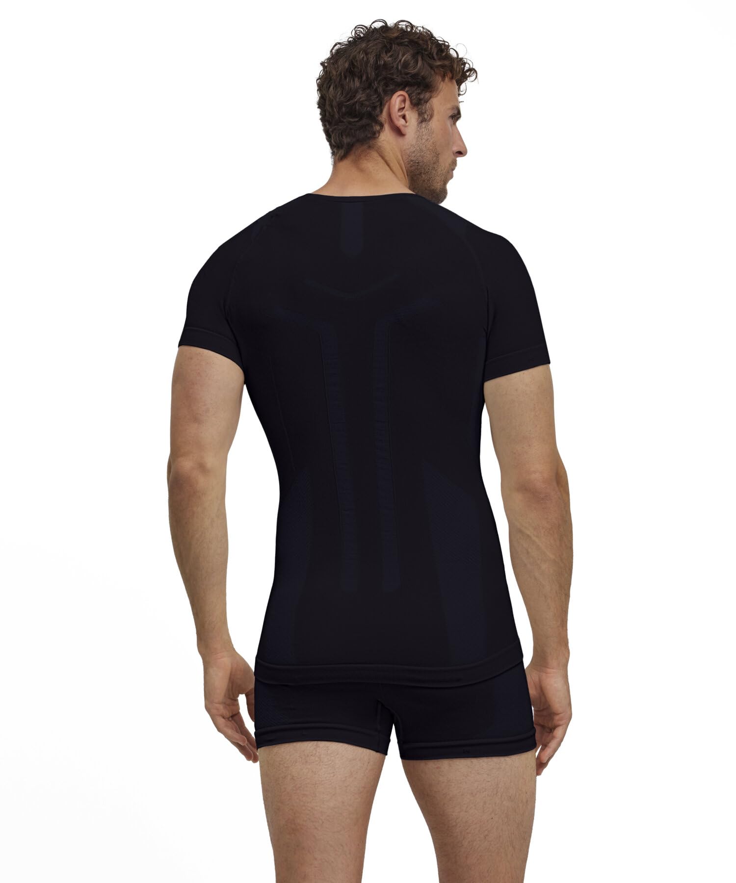 FALKE Mężczyźni Warstwa podstawowa (góra) Warm Round Neck M S/s Ts materiał funkcyjny szybkoschnące chłodzące 1 Sztuka, Czarny Black 3000, S