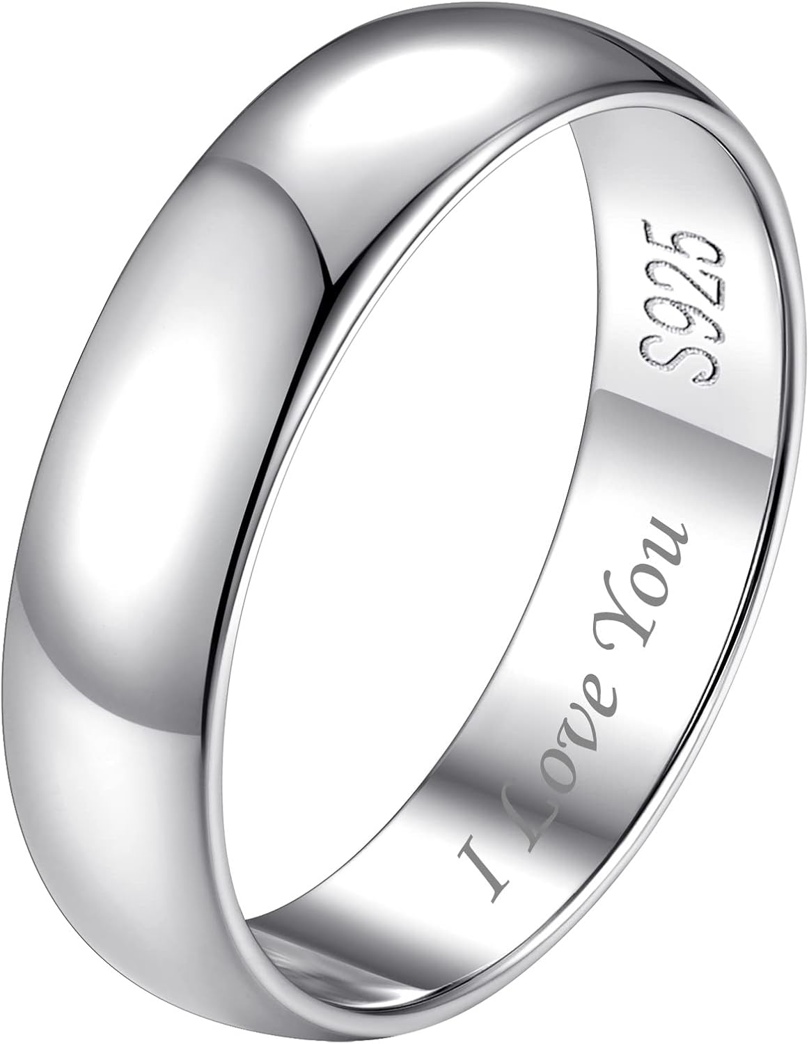 FindChic 925 Sterling Silver Band Rings for Women Girls Simple Engagement Wedding Band Size 4 to 12 Width 2mm/3mm/5mm, with Gift Box