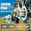 SMLRO 5000W Peak Dual Motor E-Bike, 60V 25AH Battery Electric Bike for Adults, 45MPH Mountain AWD 21-Speed Snow E-Bike with 24" x 4.0 Fat Tire, Long Range Mountain Dirt Off-Road (Bule) #1