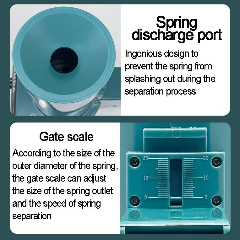Spring Separator Machine – 50W Automatic Spring Detangler, Adjustable Gate, for 2-12mm Diameter Springs, with Safety Fuse & LED Switch
