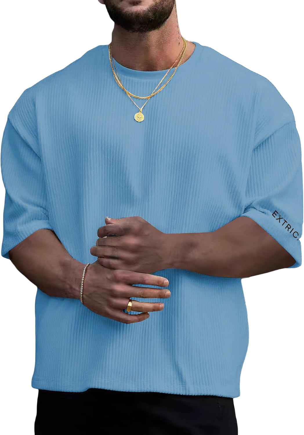 Verdusa Oversized Tshirts for Men Drop Shoulder Summer Baggy Shirts Cropped Tops Fashion Streetwear T Shirts