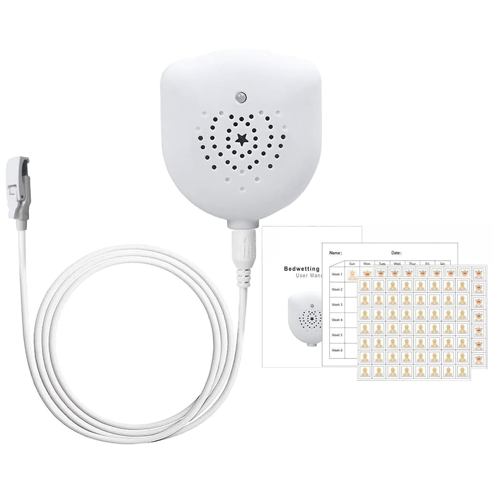 Bettnässe Alarm für Jungen, Mädchen und ältere Kinder - 3-Mode Verstellbarer Lautstärke Ure Alarm, wiederverwendbarer Sensor mit Vibration / Sound Combo, Potty Training Lösung für Kinder / Teenager
