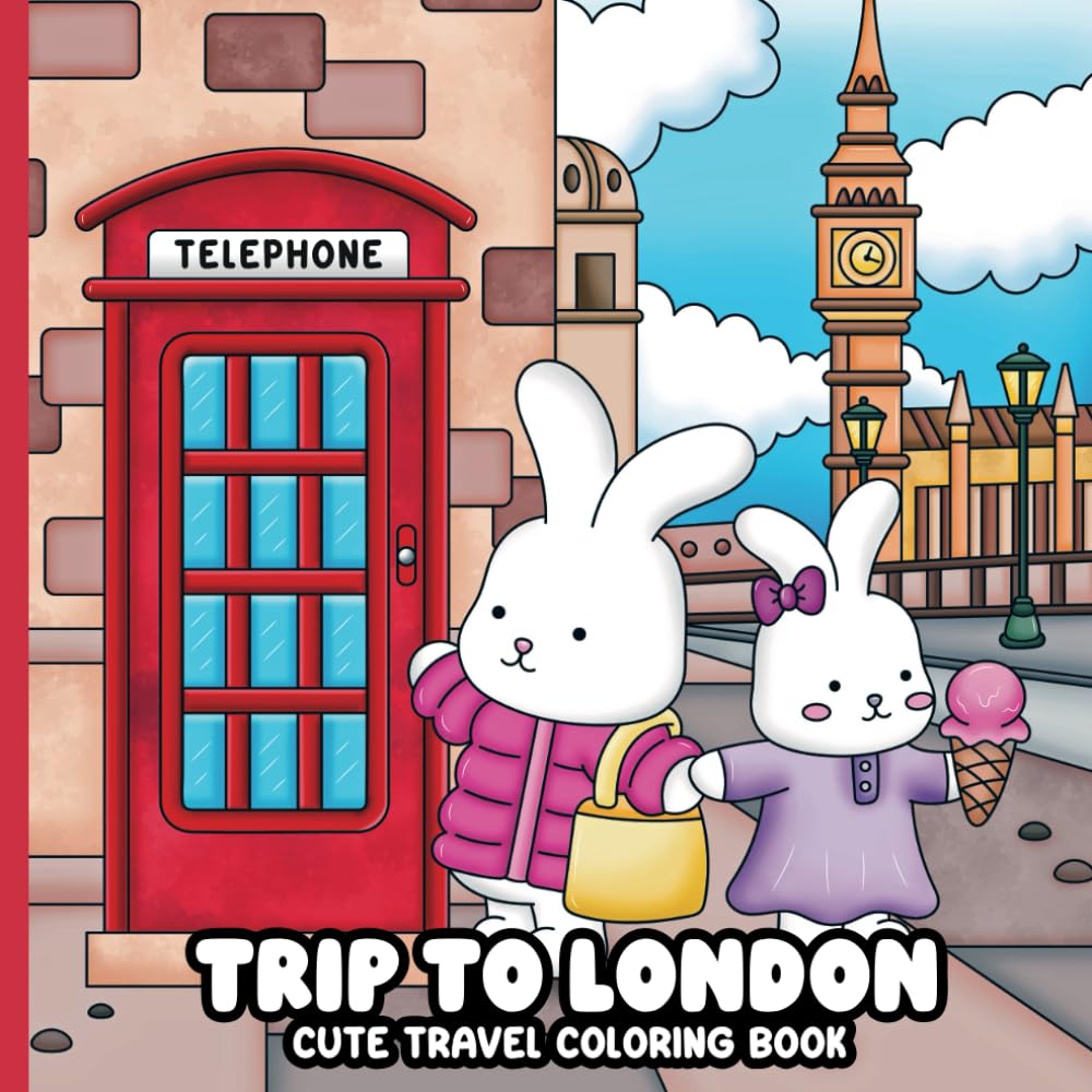 Trip to London: Cute Travel Coloring Book (The Furry Friends Series)
