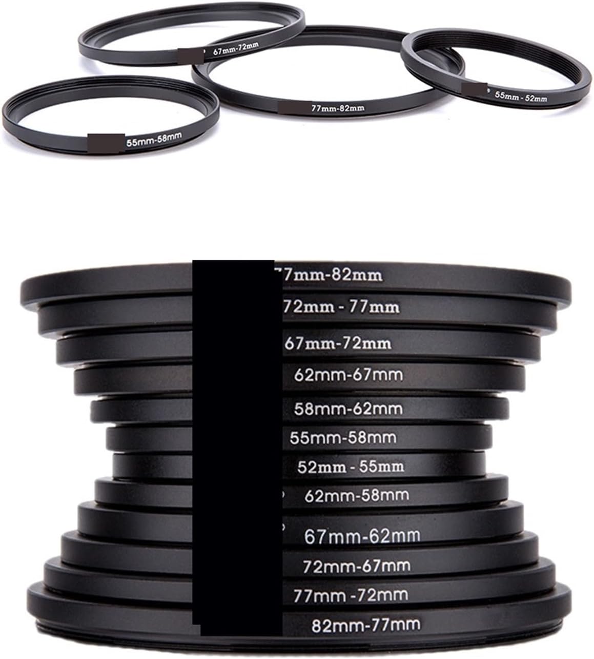 Durable Camera Lens Filter Step Up Ring Adapter Step Down Ring Adapter for Canon for Nikon DSLR Camera Lens Accessories Thread Size Excellent(SU 52-62MM)