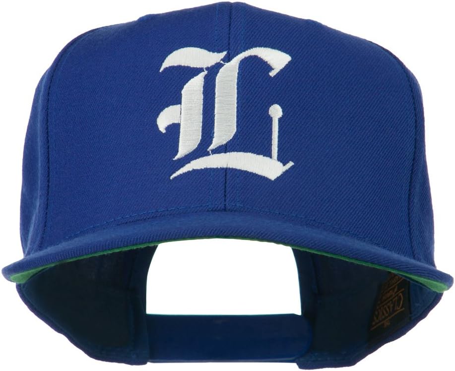 e4Hats.com Old English L Embroidered Flat Bill Cap