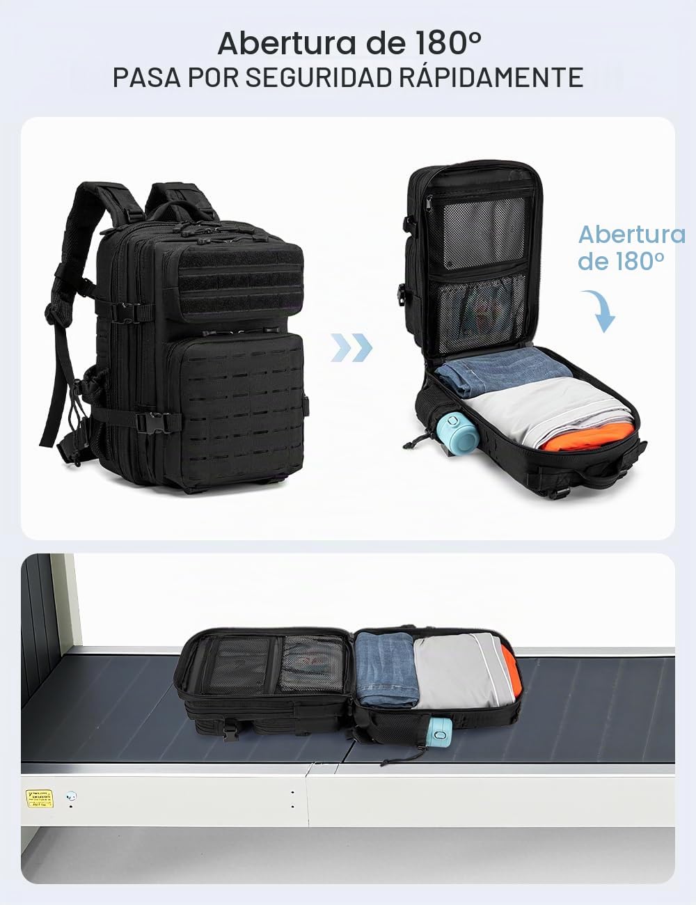 BAGZY Mochila Táctica 25L Impermeable Mochilas Militares de Asalto del Ejército Bolsa Bug Out de 3 Días Mochila Crossfit Hombre para Acampar Senderismo Supervivencia Mochilas de Viaje Cabina 40x20x30