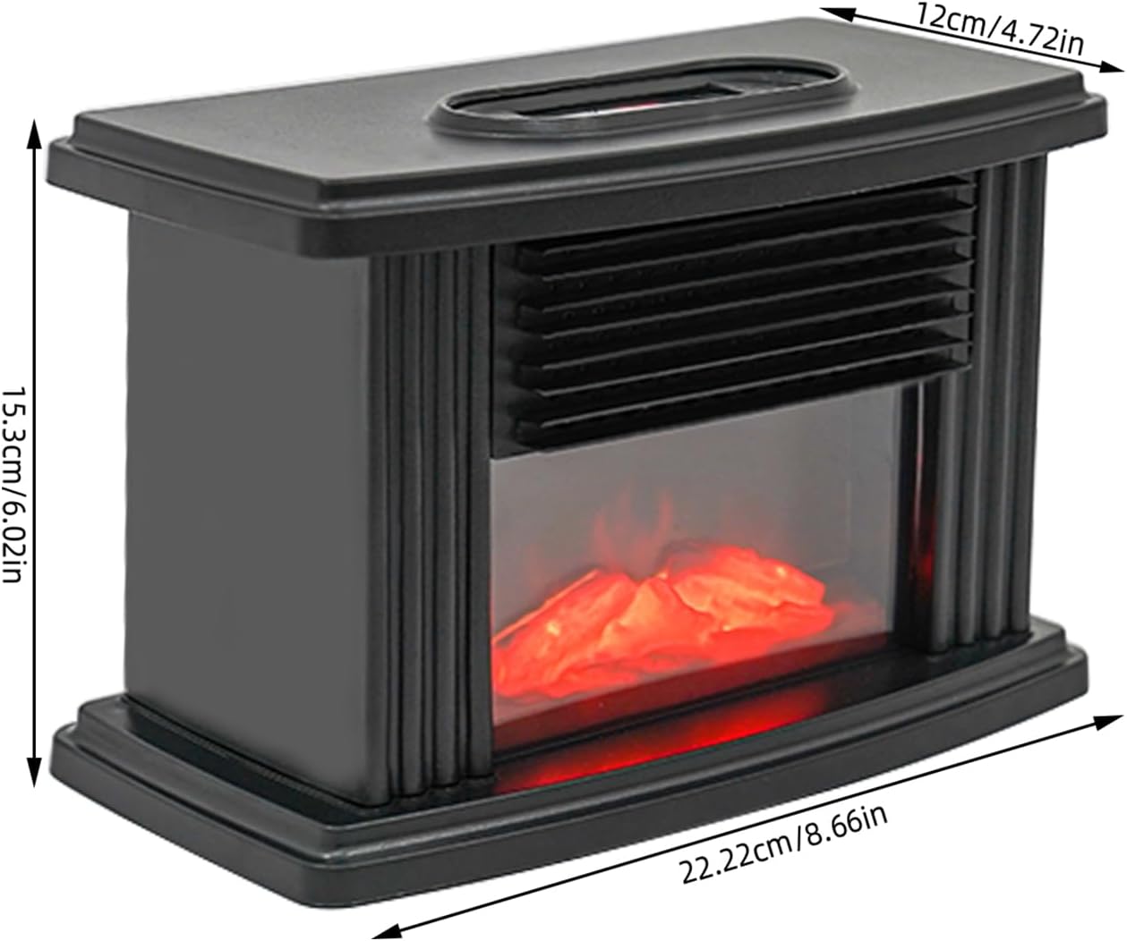 Portable Adjustable Freestanding Electric Fireplace Timer&Overheating Protection 1000W 110-220V ABS Material for Living Rooms, Bedrooms, Basements. ETC(Black)