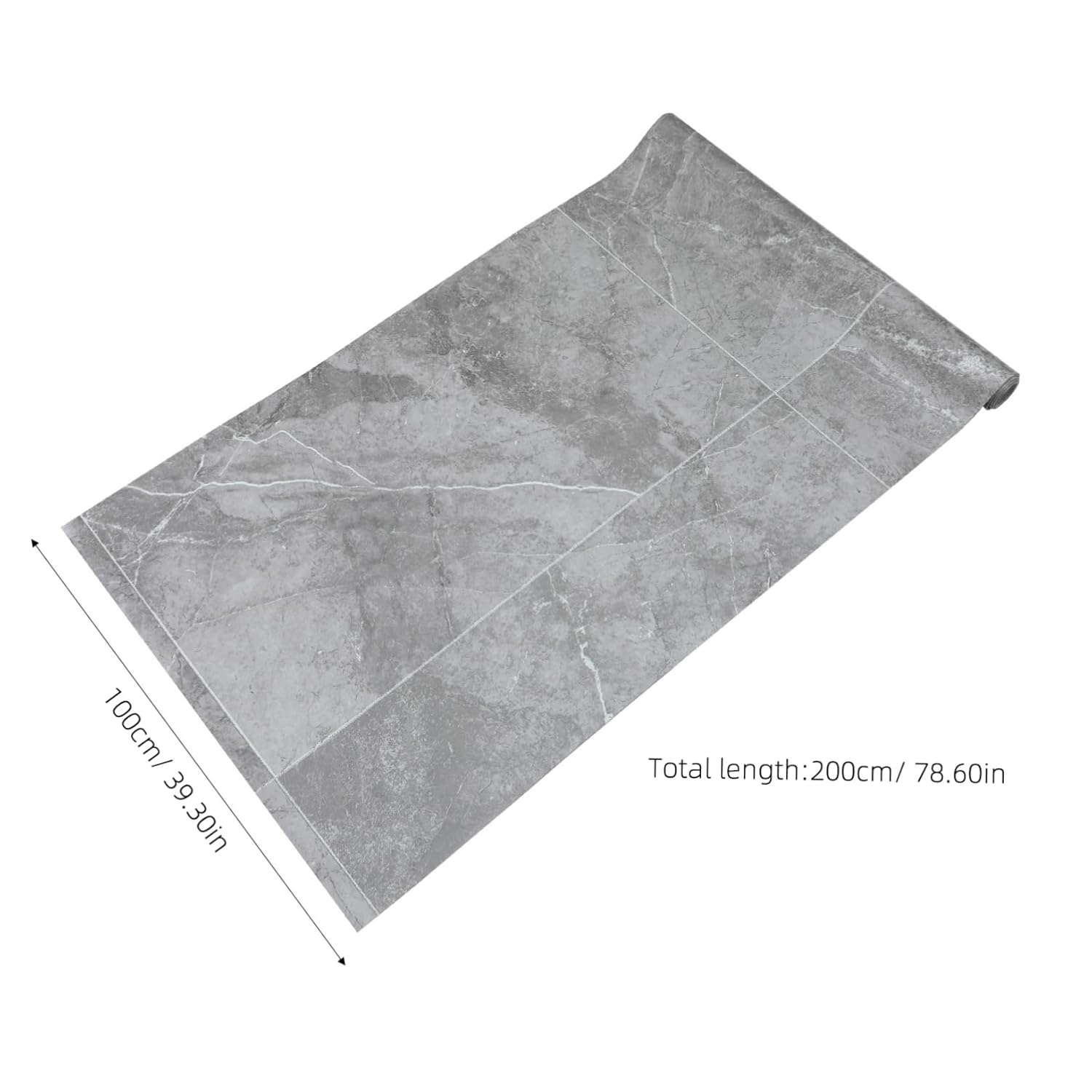 Angoily Self-Adhesive Vinyl Flooring Roll 2mm Thick PVC Floor Tiles for Bathroom Living Room and Bedroom Peel and Stick Decorative Floor Covering 0.5x2m