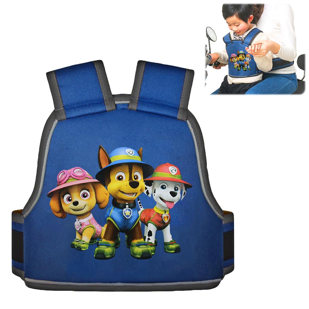 SNOWIE Soft® Kids Safety Belt for Two Wheeler with Reflective Strips, Portable Seat Belt Children Motorcycle Harness for Motorcycle Bike, Adjustable Safety Harness for Boys Girls