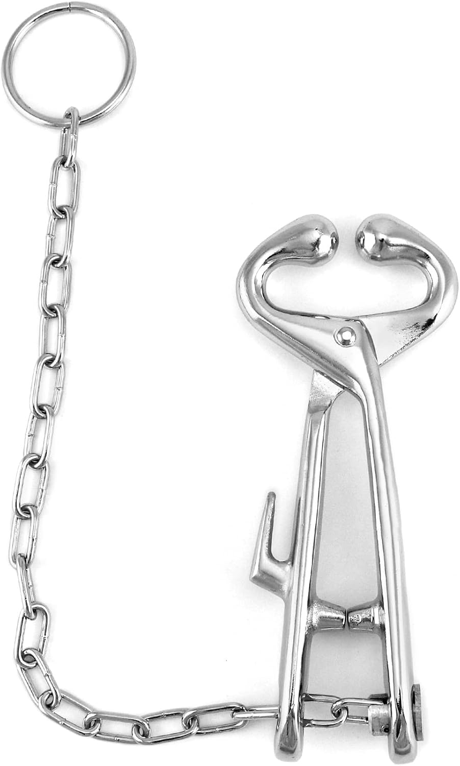 QWORK Stainless Steel Cattle Nose Ring Livestock, Cow Nose Pliers, Automatic Locking Pliers Bovine Clip, Cattle Bull Nose Lead, Livestock Nose Bull Nose Lead Pull Tool for Farm Ranch