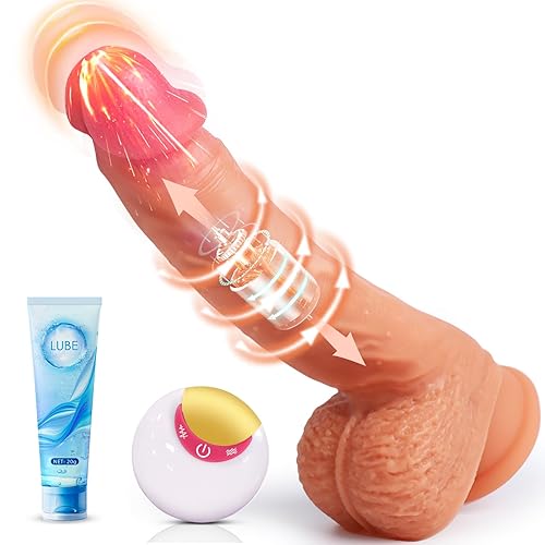 Govosaa Realistic Dildo Women Sex Toys, 8 Thrusting Dildo Vibrator Rotating Sex Toys4couples Men & Women Anal Dildos, Adult Sex Toy for Vaginal Vibrating Stimulator 8.7in Suction Cup Sex Toys