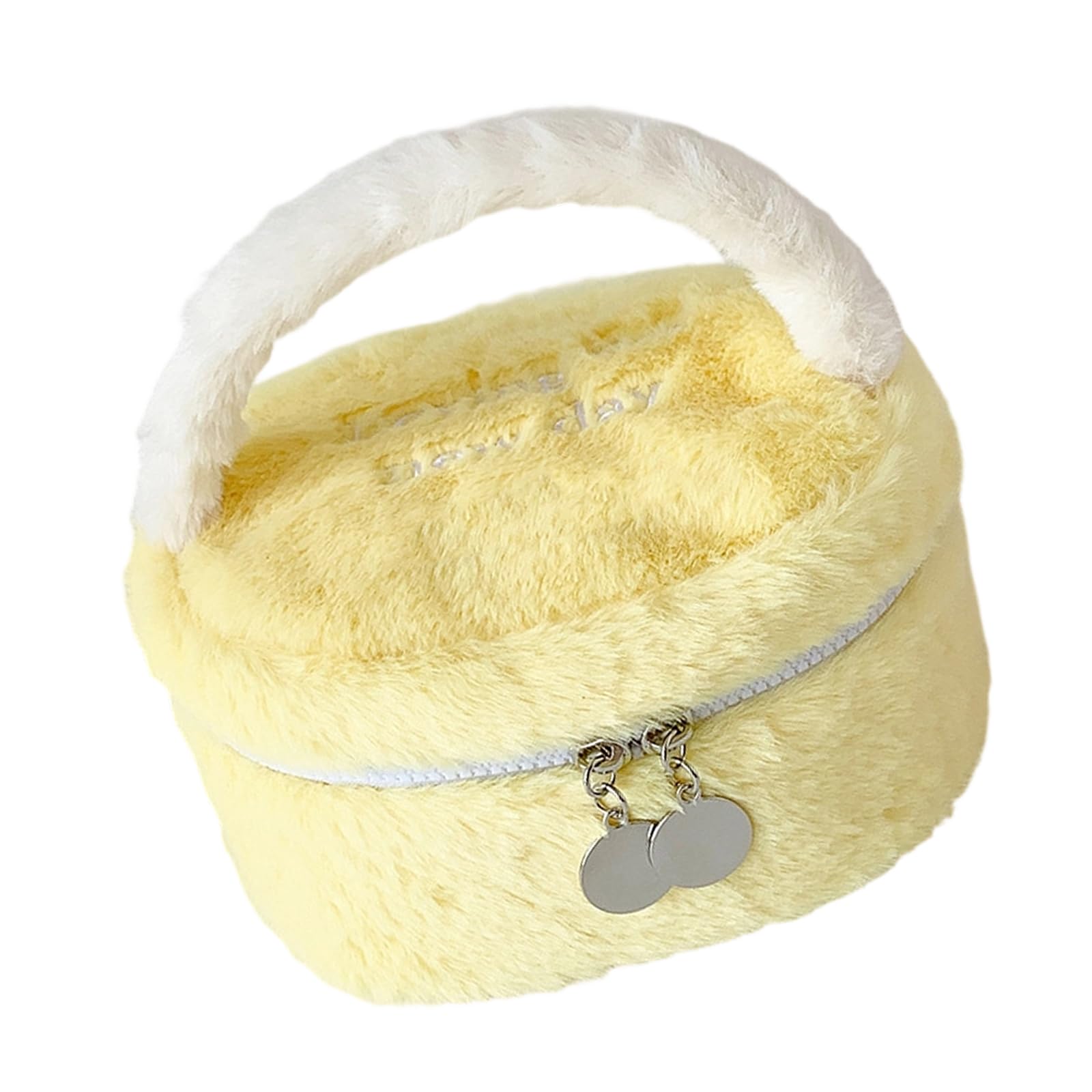 Nvoqilin Yellow Multipurpose Plush Cosmetic Case With Sturdy Handles For Quick Access Travel Toiletry Bag