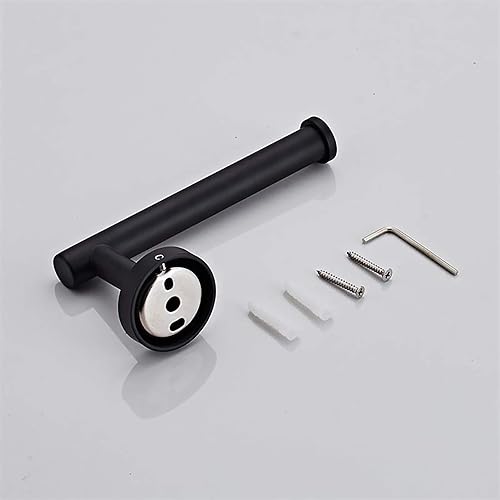 Miniatura 7 de Juego de 5 piezas de accesorios de baño negro mate, juego de toalleros de acero inoxidable 304 redondo montado en la pared, incluye barra de toalla