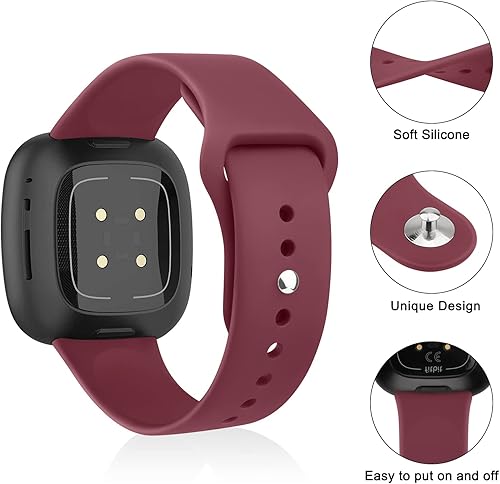 Miniatura 3 de Vancle Bandas de silicona compatibles con Fitbit Versa 4 BandsVersa 3 BandsSense 2 BandsFitbit Sense Bands, Classic Soft Sport Band Correa de