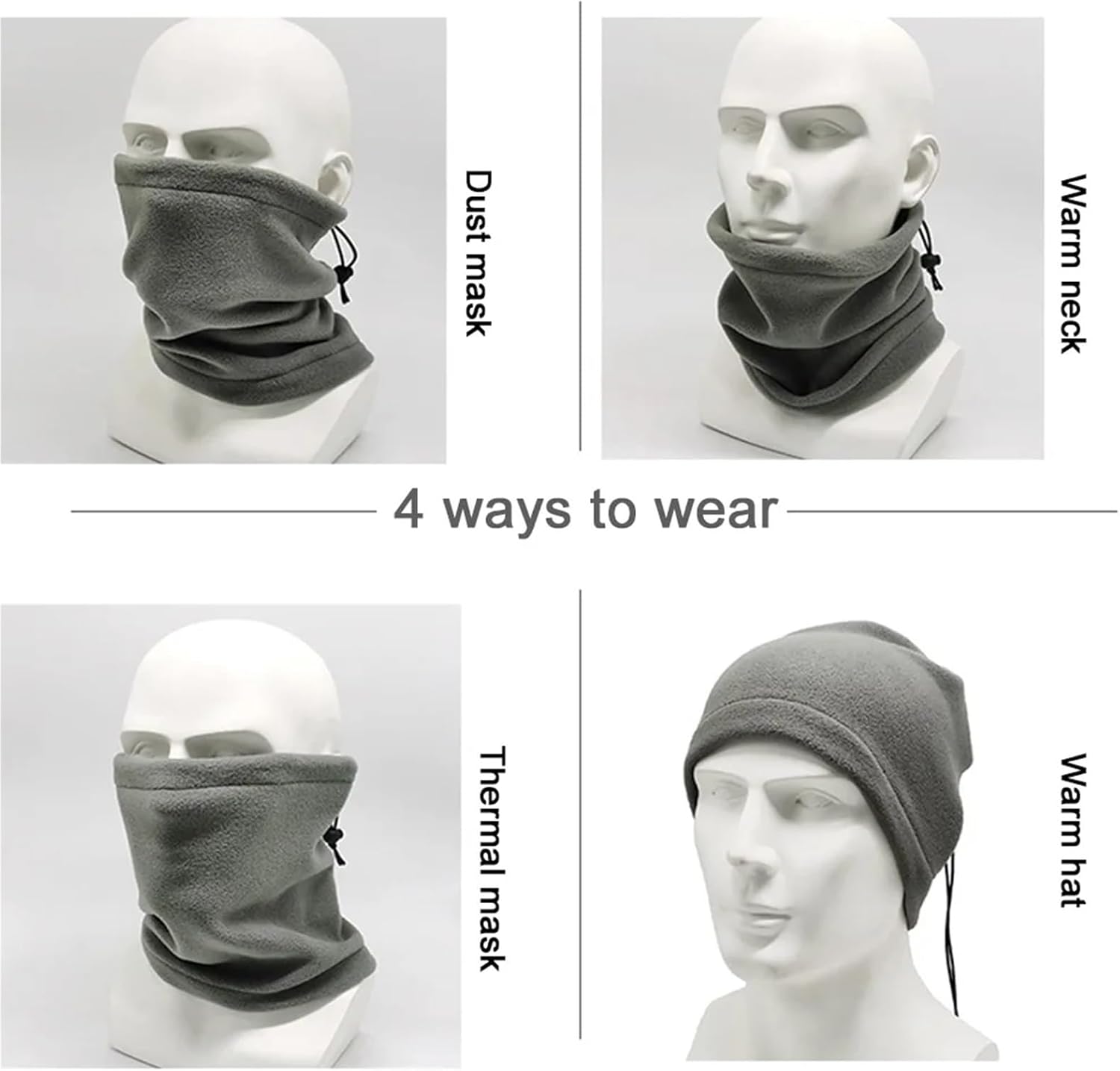 Winter Neck Gaiter 10 PCS Scarf Warm Windproof Polar Fleece Ski Tube Outdoor Sport Cold-proof Thermal