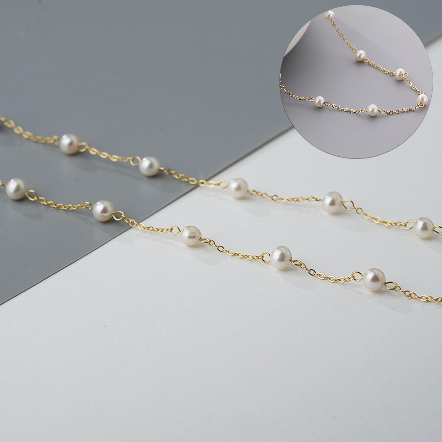14K Gold Plated Pearl Jewelry Set for Women Delicate Necklace Earrings Bracelet Combo Wedding Party Birthday Gifts with Silver Tone Accents - Image 4