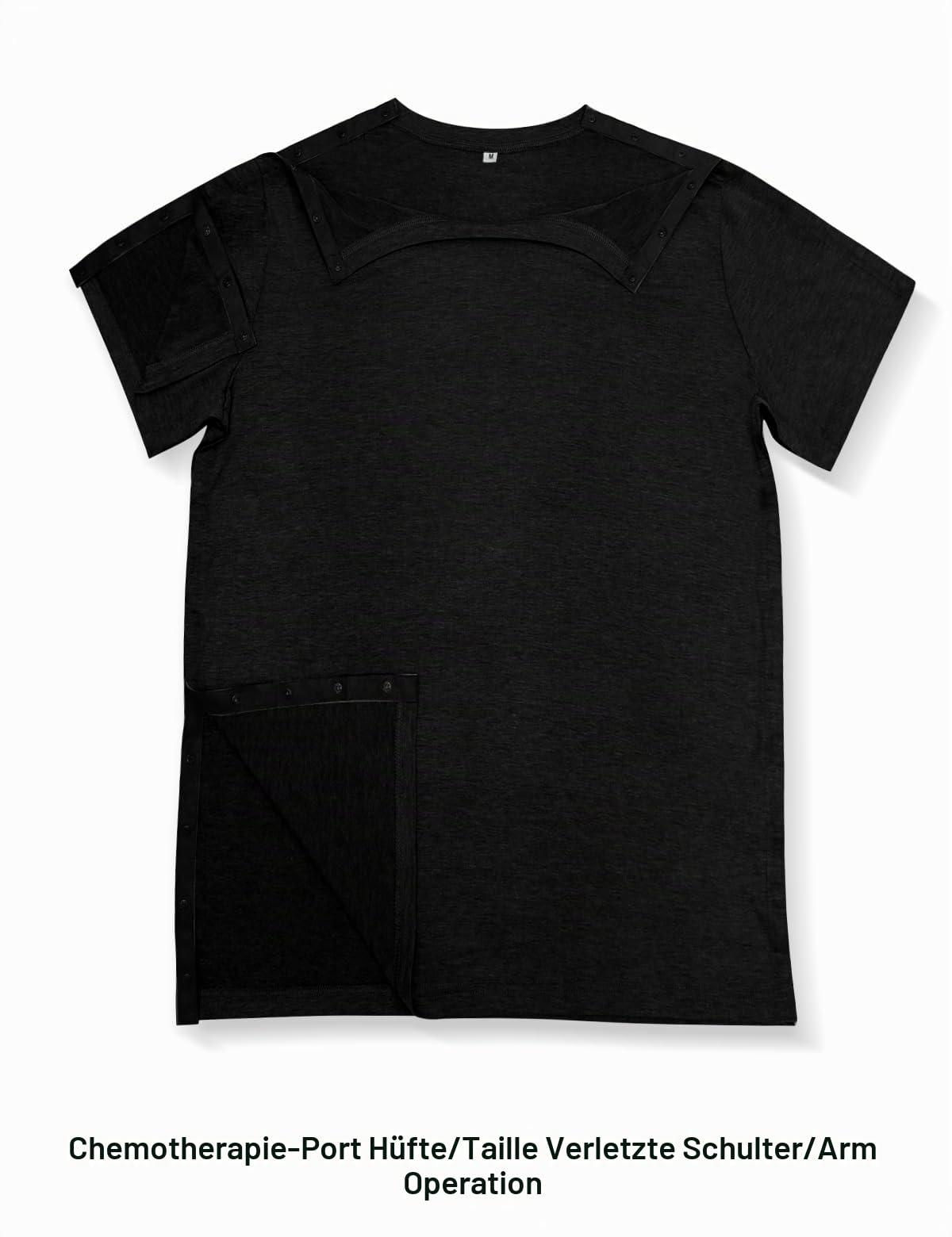 Hemd, nach der Schulter, zur Erholung, zum Abreißen, kurze Ärmel, vollständig offen, seitlicher Druckknopf, für Herren und Damen, Unisex-Größen