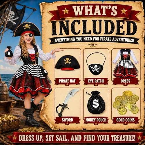 Disfraz de Pirata para Niñas miniatura 5