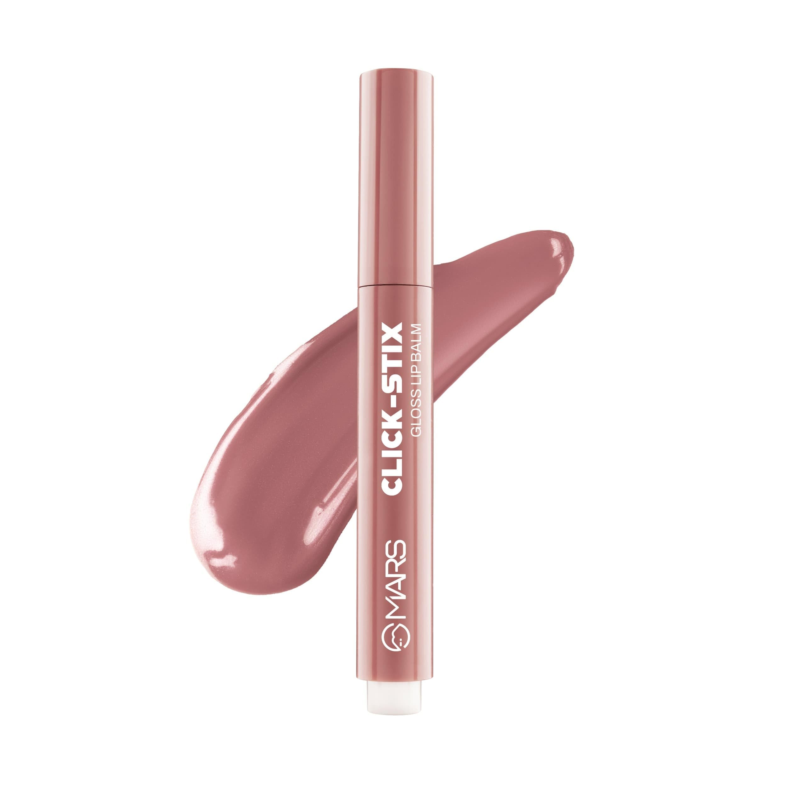 MARS Click Stix Gloss Lip Balm (2.0 gm) (02-BARELY PINK) | High Pigmented | Ultra-Glossy Finish | Non-Sticky | Hydration | Enriched with Cocoa Butter