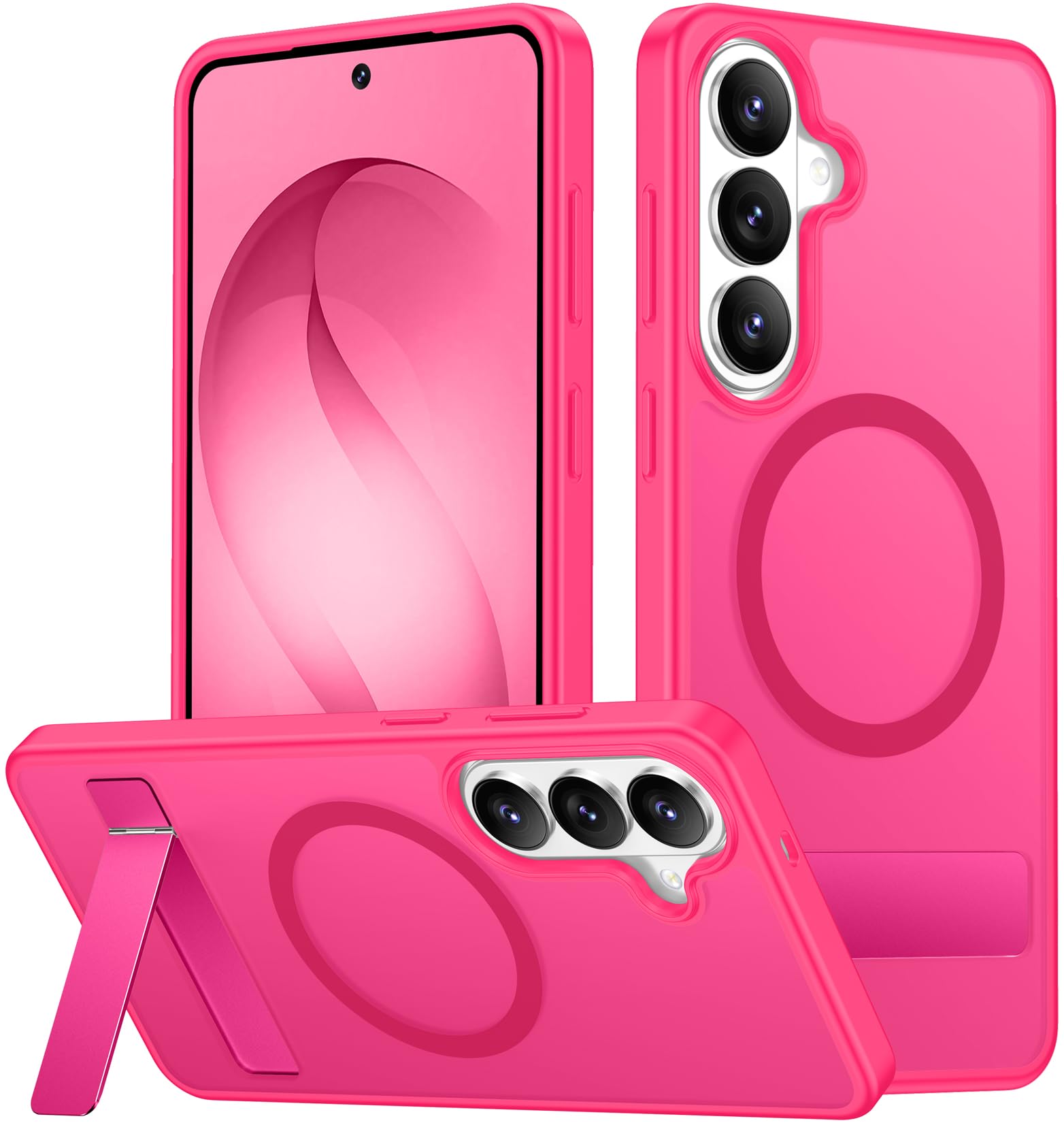 SPIDERCASE for Samsung Galaxy S26 Case, Built-in Stand, Rose Red