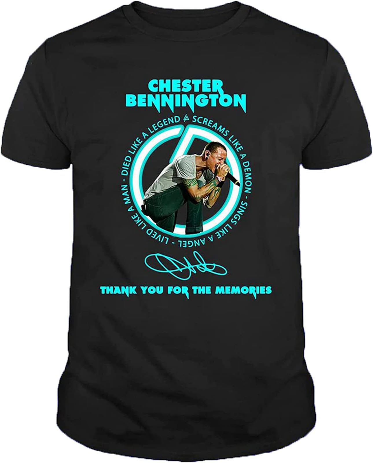 Chester Bennington Tee Single Tour Women Men T-Shirt Black Size XXL