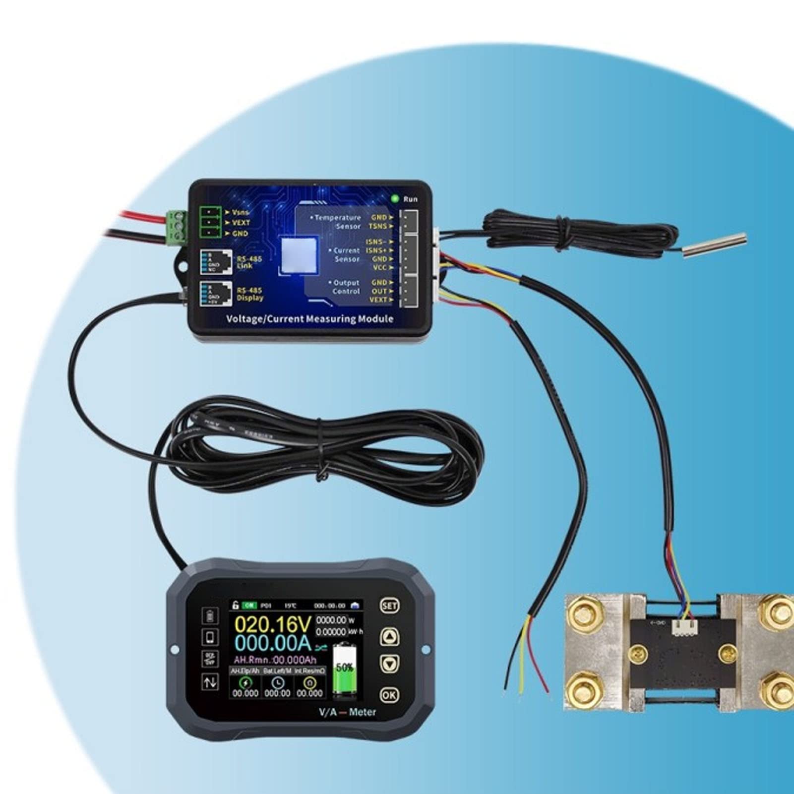 CCYLEZ Monitor Baterii 600A z Kolorowym Ekranem LCD, do zastosowań