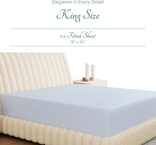 Miniatura 151 de Carressa Linen Sábana bajera ajustable 100% algodón tamaño King – Sábana bajera de 800 hilos King de algodón, lujosamente suave, refrescante