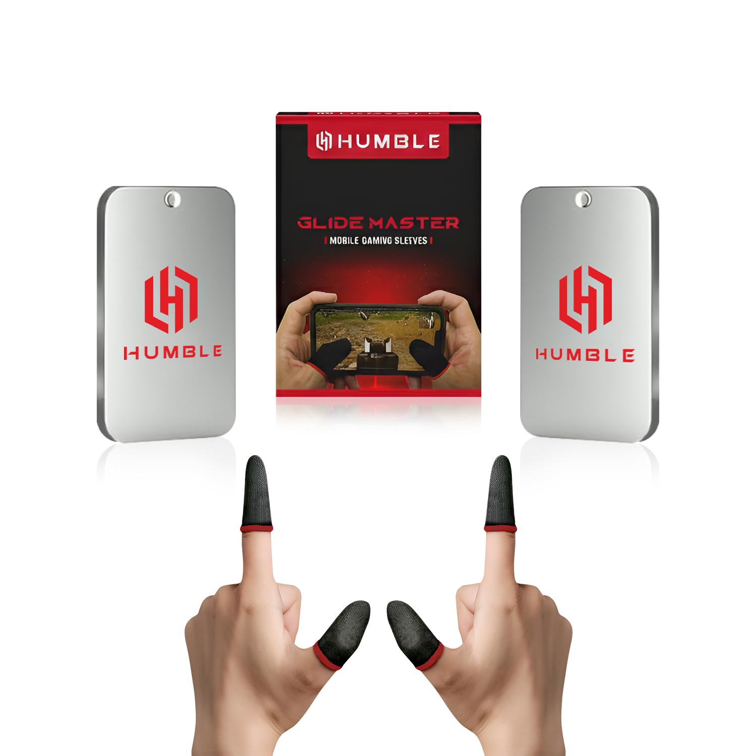 Humble® Mobile Gaming Thumb & Finger Sleeves, Anti-Slip Sweat-Proof High Precision Touch-Sensitive for PUBG, BGMI, COD Mobile & Free Fire - Breathable, Washable & Universal Fit – 2 Pairs (4 Pcs)-image-43