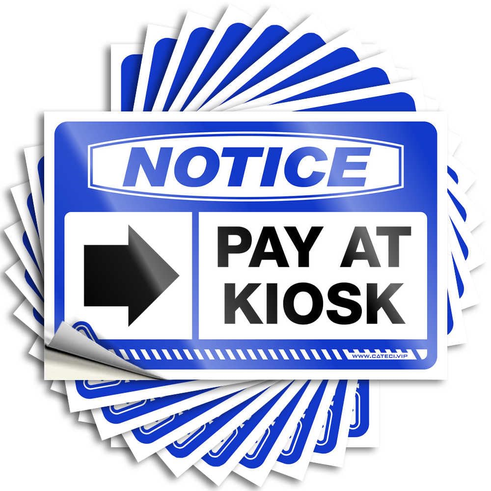Hardhat Kiosk Payment Notice Stickers & Decals Right Arrow 10 Pcs Car Window Stickers (6x9cm)
