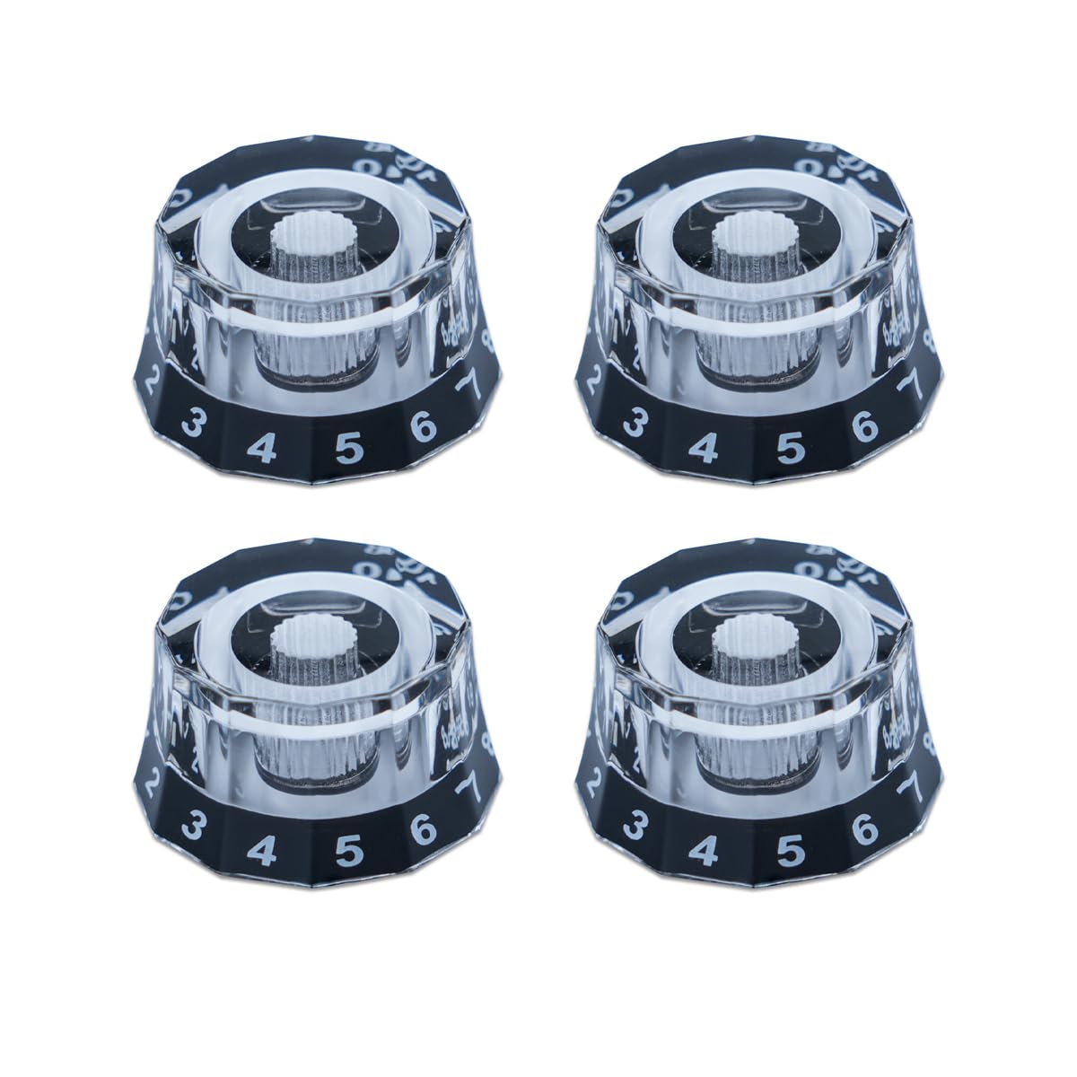 ROZILO 4PCS Metric 18 Coarse Spline Lampshade Style Electric Guitar Control Knobs Dia. 6mm (0.24