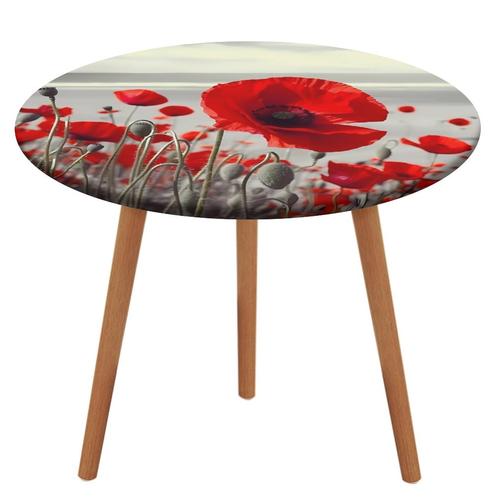 Nappe ronde de cuisine rouge pour repas de famille sans taches