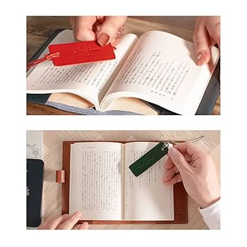 Amazon | [Dom Teporna] しおり 本革 イタリアンレザー 紐付き