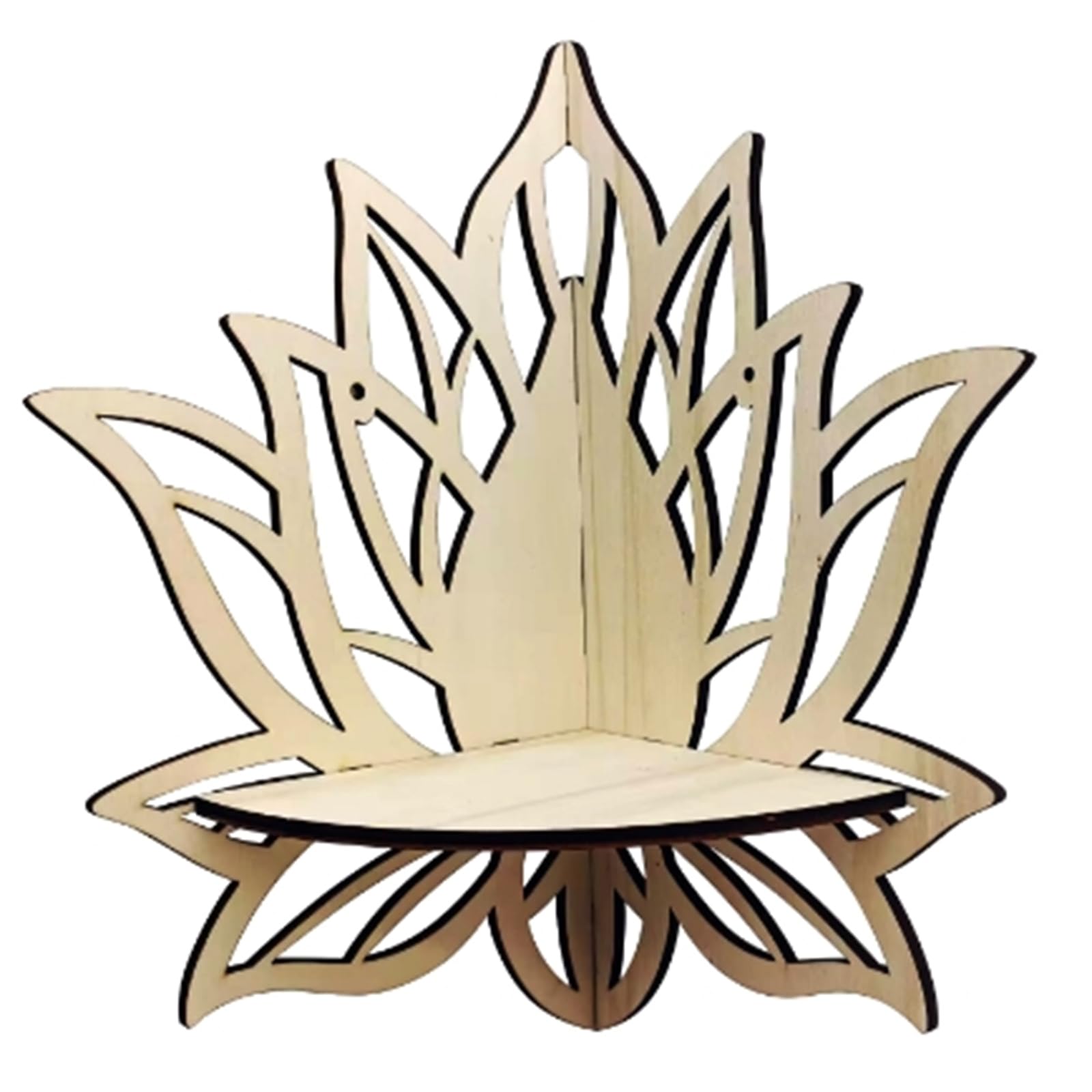 Tsophreniq Hollowed Flower Corner Shelves Wood Floating Wall Shelf Plant Display Corner Shelves Organizers Storage Rack Home Decors Wall Mounted Organizers