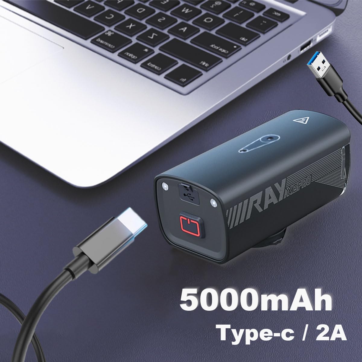 Luci Bici LED Ricaricabili USB 1800LM - Luce Bicicletta Anteriore con Telecomando Wireless, Fascio Lungo 298m/ Corto, Anti-Abbagliamento, per Ciclismo Urbano e Fuoristrada