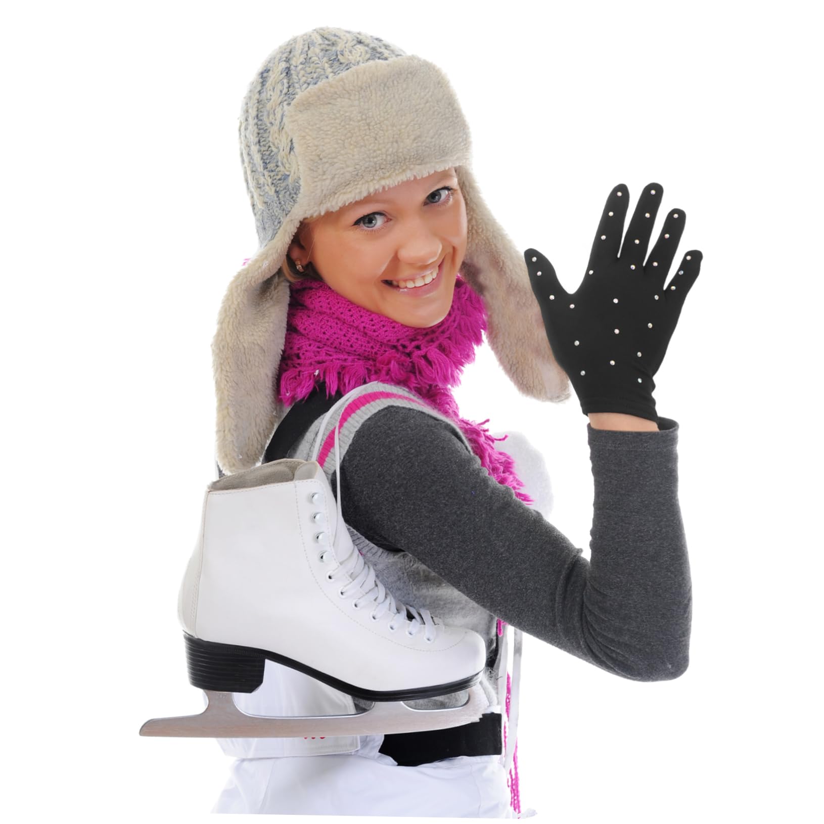 Gatuida 5paare Eiskunstlauf-Handschuhe Für Performance Und Dekoration Atmungsaktive Design-Handschuhe Mit Strass Für Mädchen Und Erwachsene Für Bühnenauftritte Und Partys