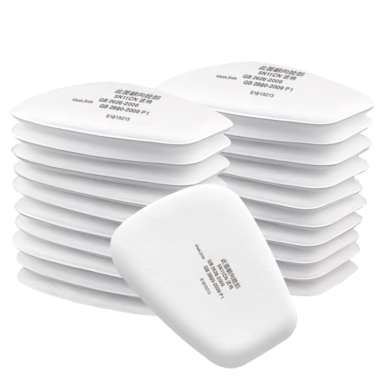 20PCS 5N11 Respirator Filter Cotton, Replacement Particulate Filter Cotton for 6200, 6502, 7502, 6800, and FF402 Series Respirator Mask, Respirator Filter Against Dust, Paint, Spray, Chemicals (20)