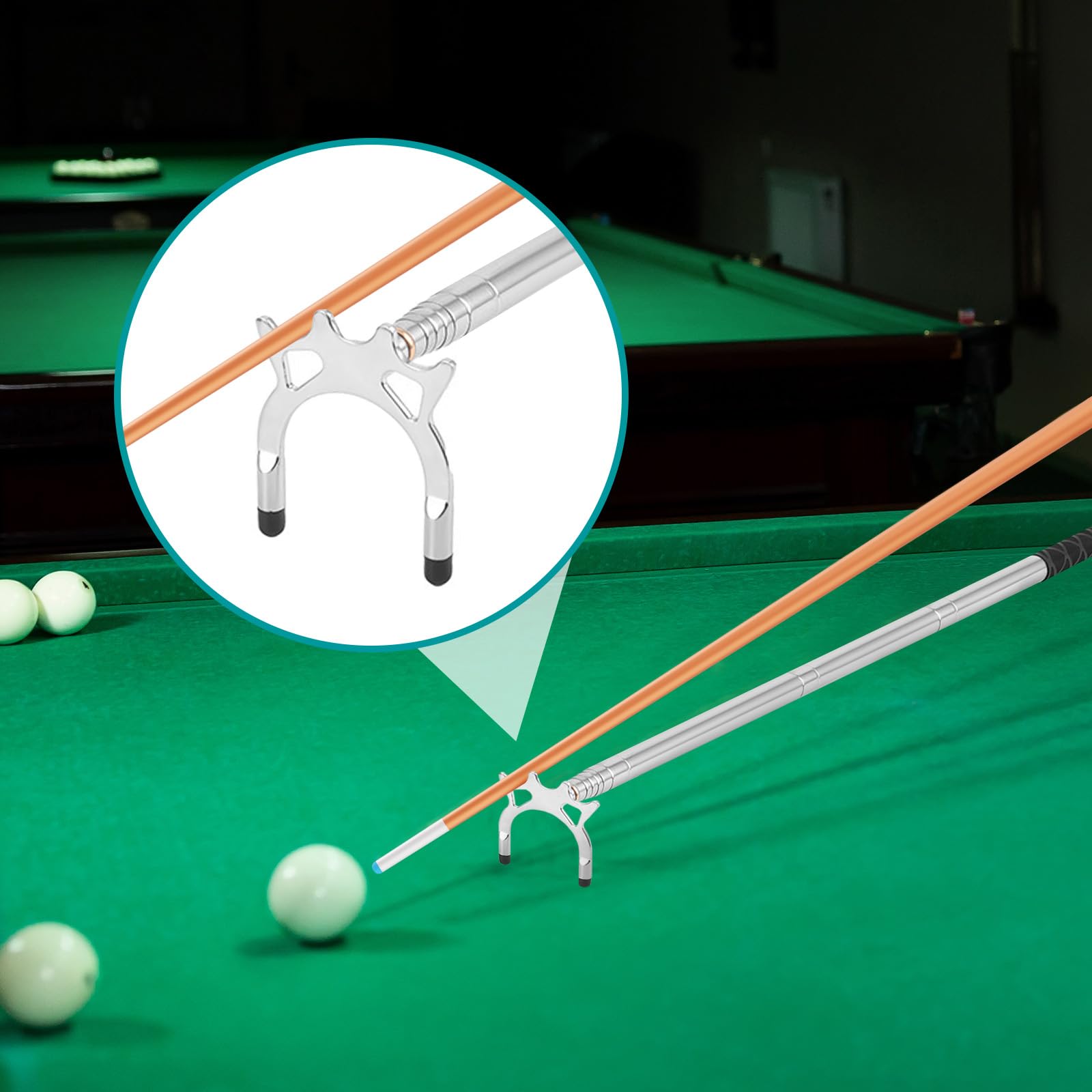 F Fityle Billard Queue Stick Brücke, Abnehmbarem Messing Brücken Kopf Brücke Halter Billard Zubehör, Versenkbare Billard Queue Stick für Billardtisch, Snooker, Spiel, Wettkampf