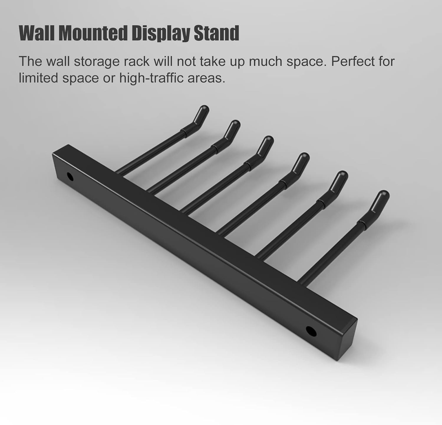 Wall Mounted Metal Baseball Bat Storage Organizer Rack Stand, Black Hanging Softball Bats Display Holder for Indoor Garage Gym Club, Space Saving,OneColor-2 pcs