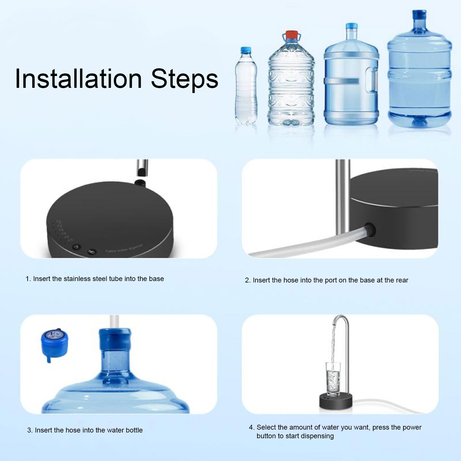 Dispensador de Agua de Escritorio, Dispensador Inteligente de Botellas de Agua de Escritorio, Bomba Automática de Dispensador de Agua Potable, Bomba Eléctrica de Botella de Agua