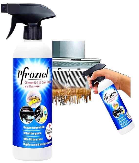 Pfroziel Chimney & Grill cleaner 450 ML Removes grease/oil/stain from chimney tawa, oven, Gas stove, Griddles, Exhaust fan I Non Flammable