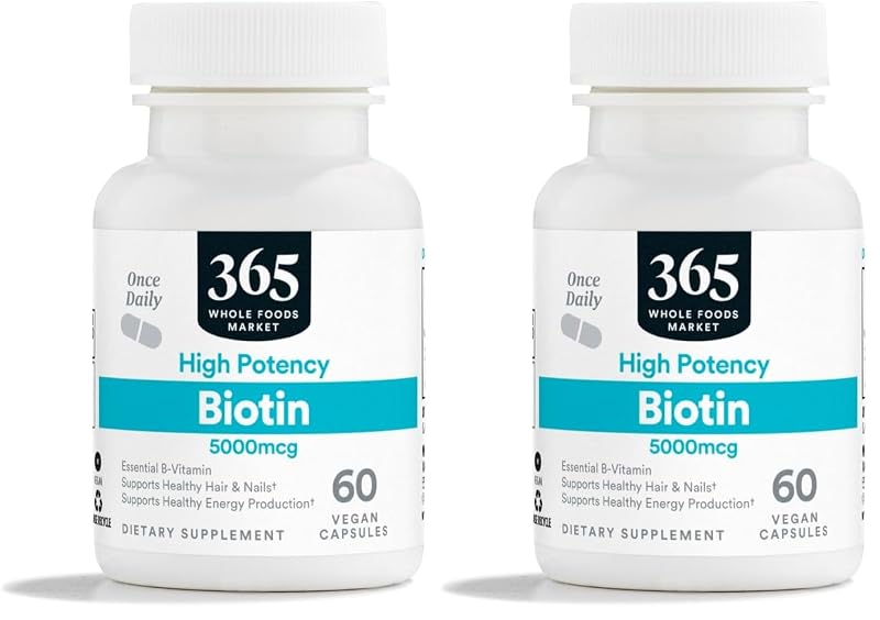 365 by Whole Foods Market, Suplemento de Biotina 5000 mcg, 120 cápsulas