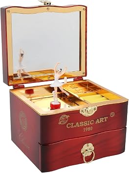 Popular Music Box, Retro Ballerina, Rotating Musical Box, Mechanical Music Box, Equipped with High Quality Movement, Includes Mirror, Storage Box, Storage, Anniversary, Birthday Gift, Celebration,