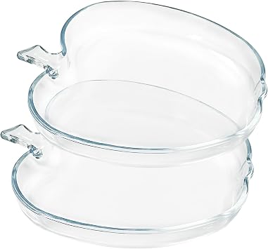 9 Inch Apple-shaped Salad Plates, Clear Tempered Glass Appetizer Plates, set of 2