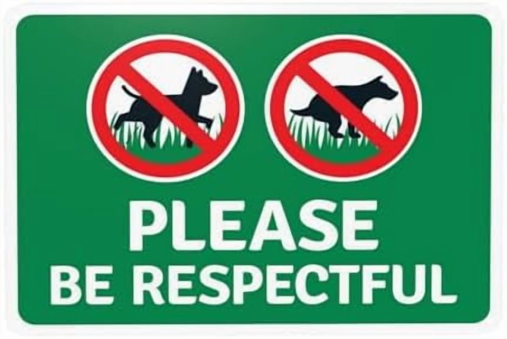 (2-Pack) Metal Tin Sign Please Be Respectful No Dog Peeing And Pooping Warning Sign, No Dog Poop Security Signs for Home Business Outdoor Indoor Street Wall Safety Caution Custom Decor 12 x 8 Inch