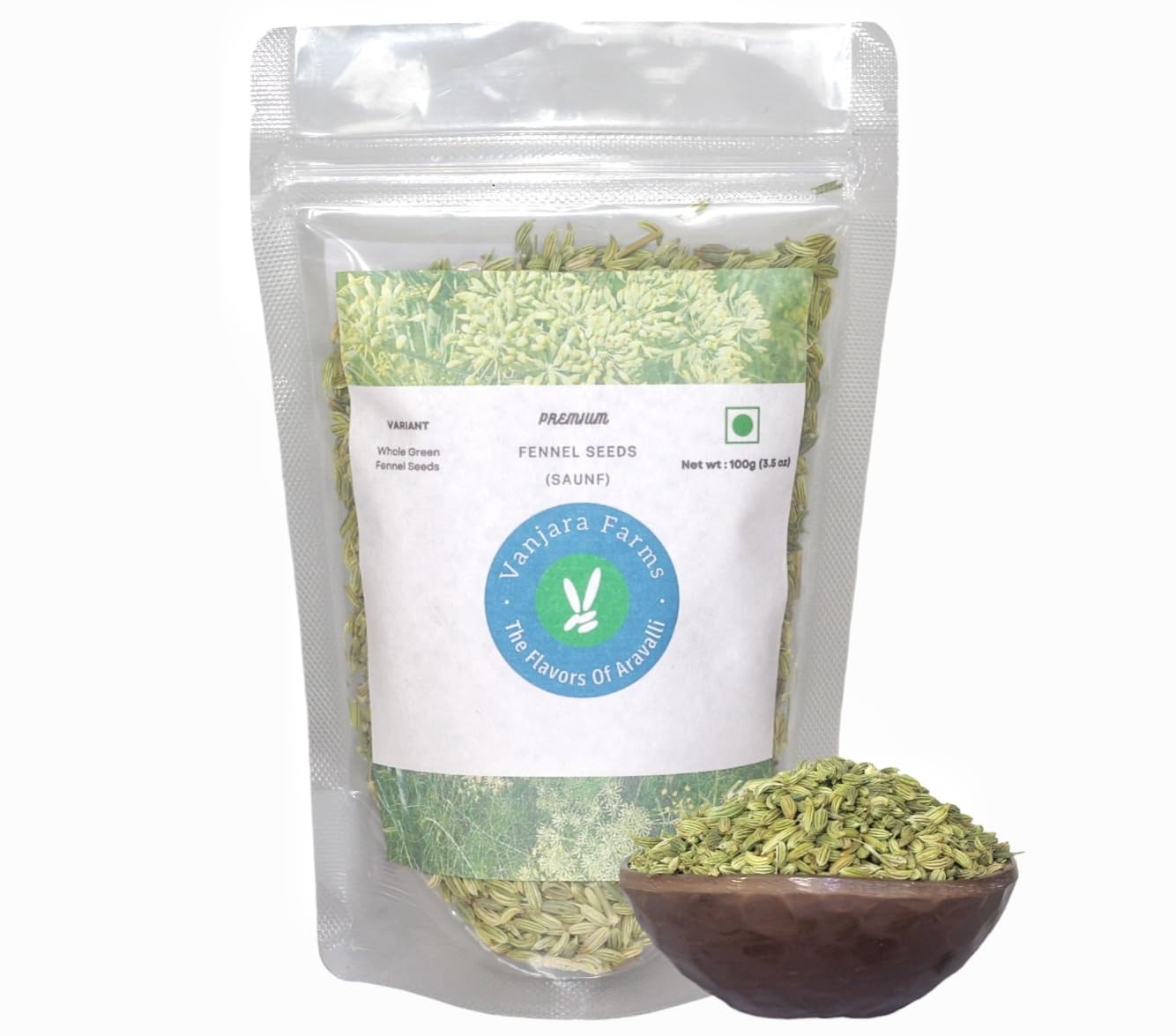 Vanjara Farms Fennel Seeds (Big Saunf) Rajasthani Flavor and Aroma (100g) (B0D9FHGQL7) Amazon Price History, Amazon Price Tracker