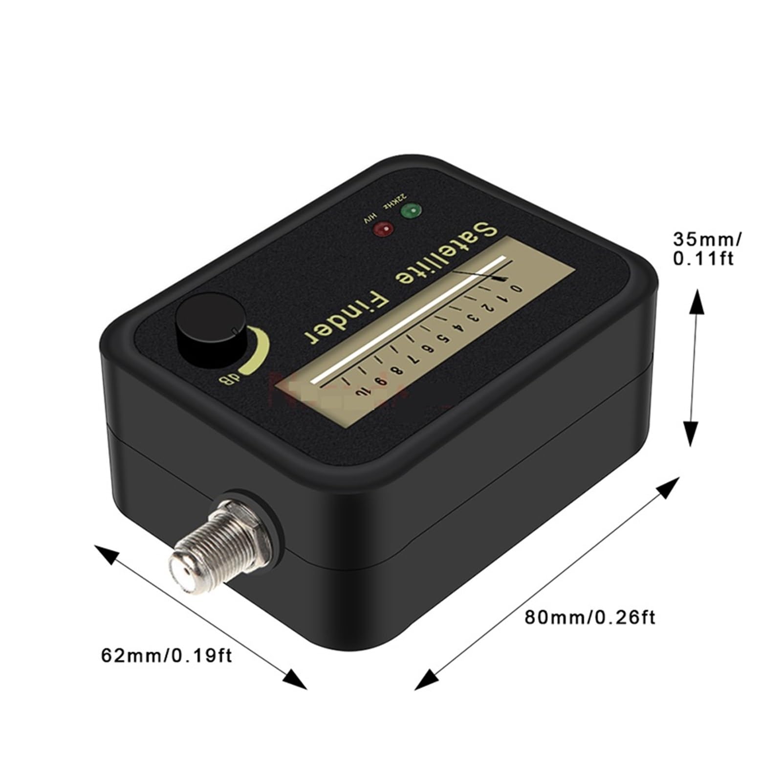 Satfinder digitale Misuratore di segnale Puntatore Ricevitore TV satellitare Sat Finder Alta sensibilità(Added White cable)