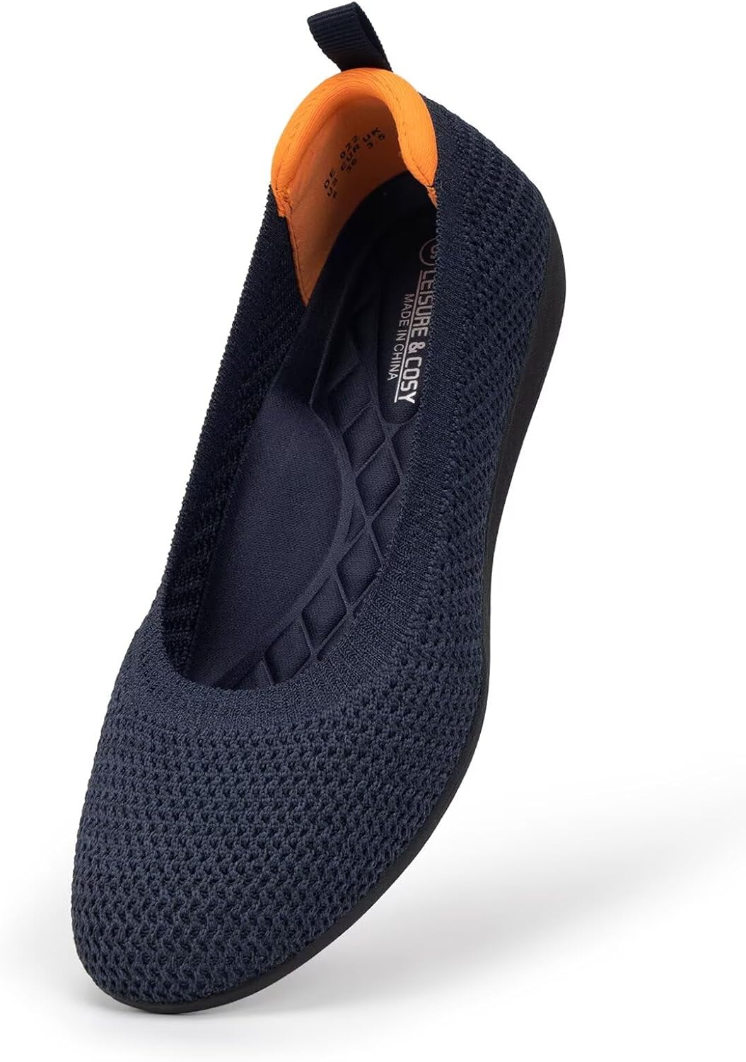 Women's Ballet Flats Knit Dress Shoes Soft Work Comfort Ballerina Slip-on Walking Shoes with Arch Support