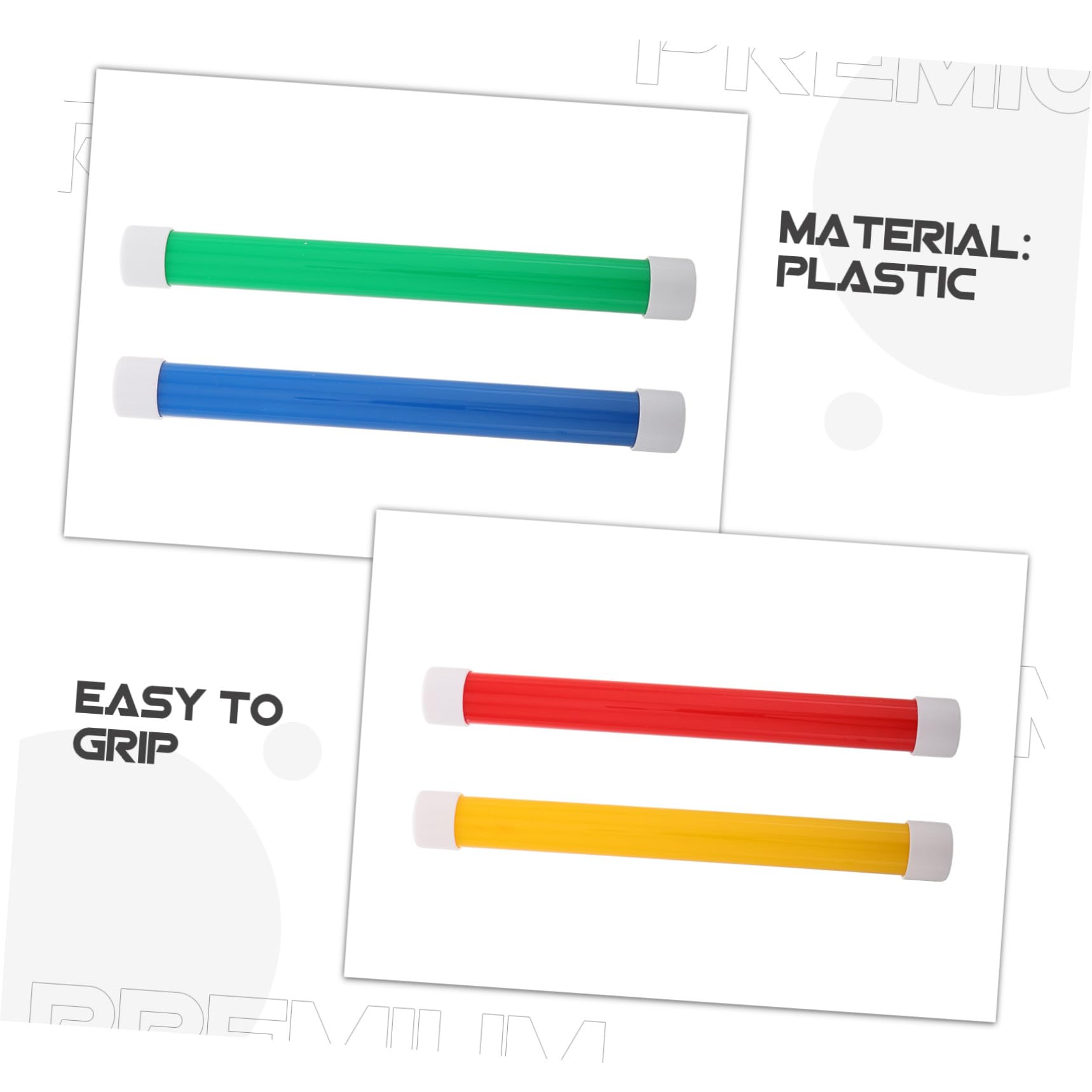Bâtons de Relais Matériel D'entraînement Sportif Polyvalent en Plastique pour Garçon et Filles 4pcs 25cm pour Écoles et Compétitions Scolaires
