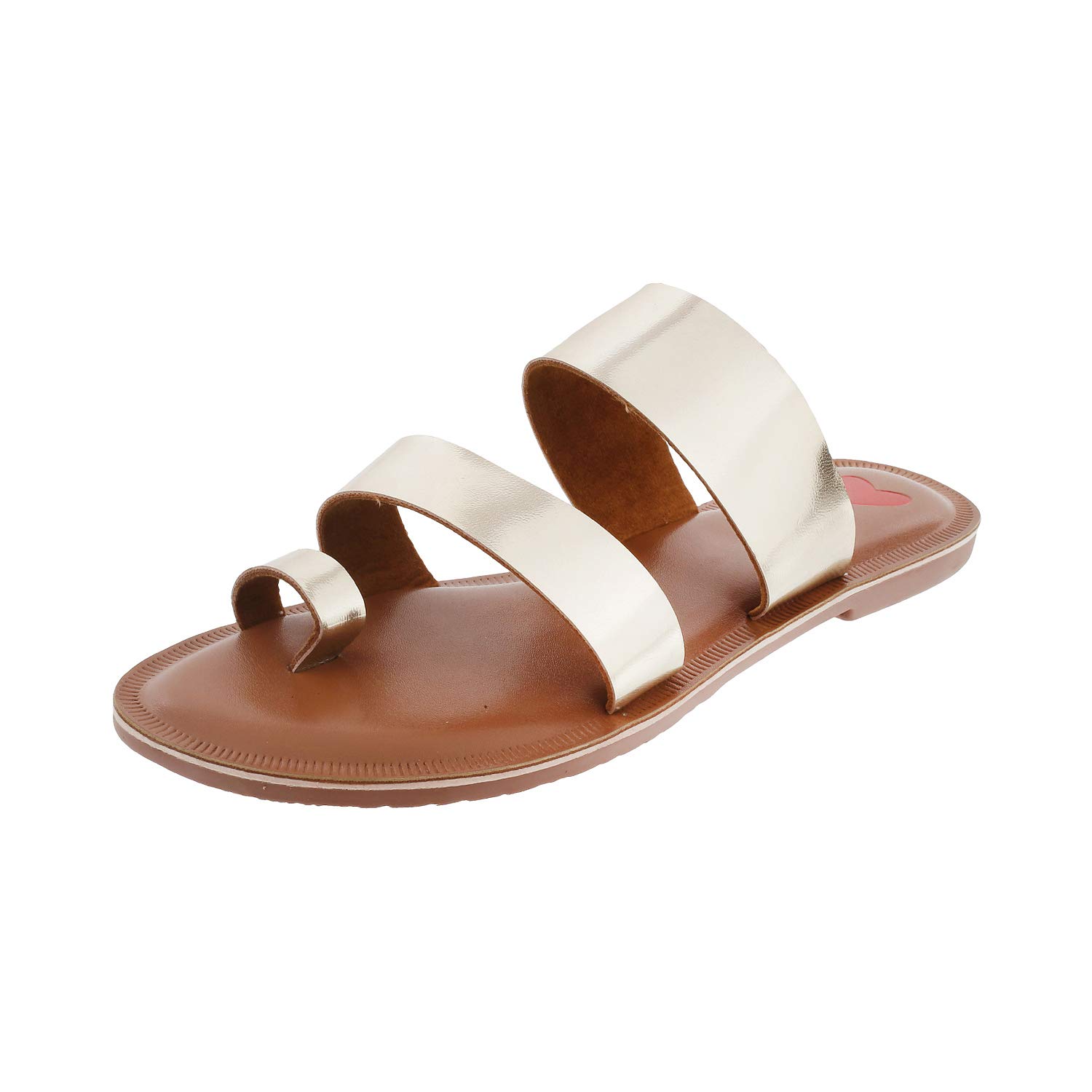 metro Women's Gold-toned Faux Leather Strappy Slip On Fashion Sandals-picture-32